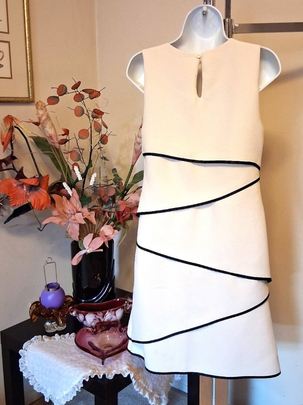 NWOT RINASCIMENTO Unique Well Tailored Artistic Design White Tiered Dress 10 - Picture 6 of 12